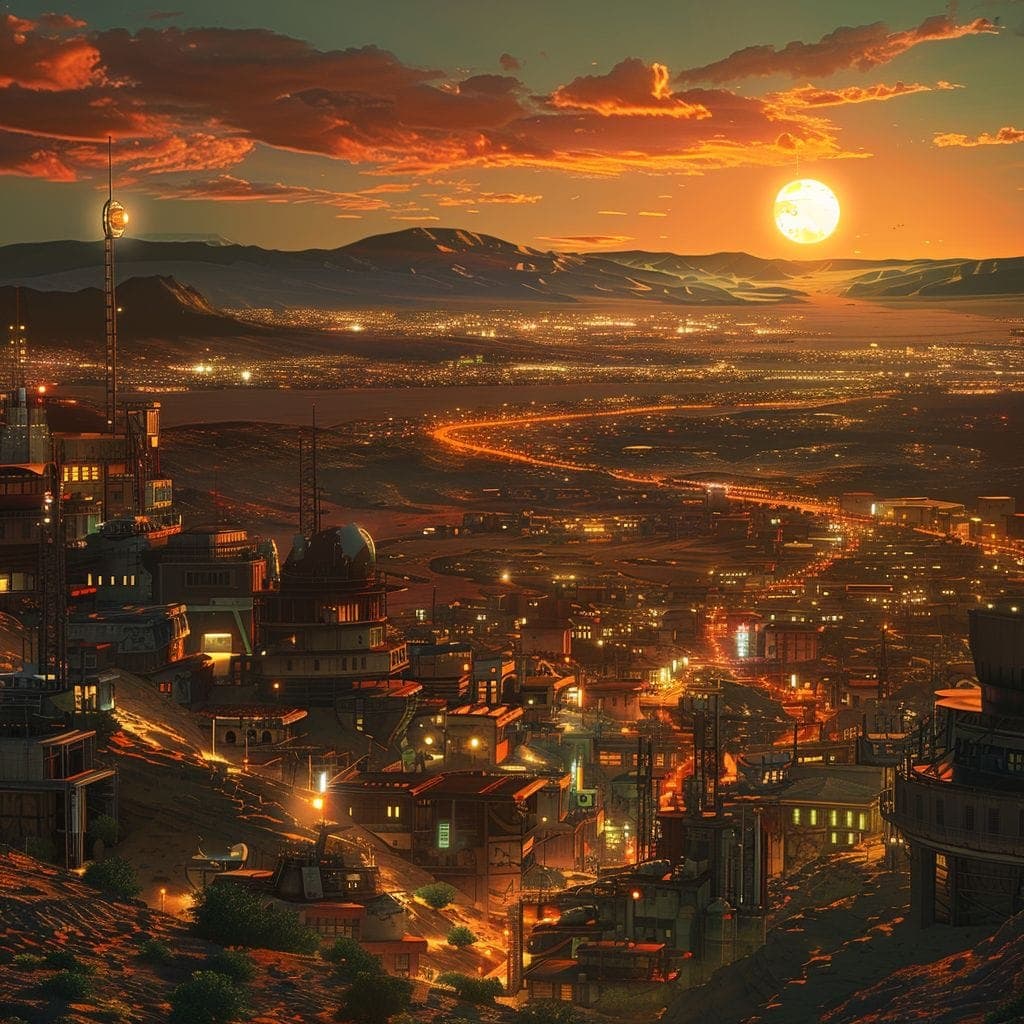 Illustration: orange desert city